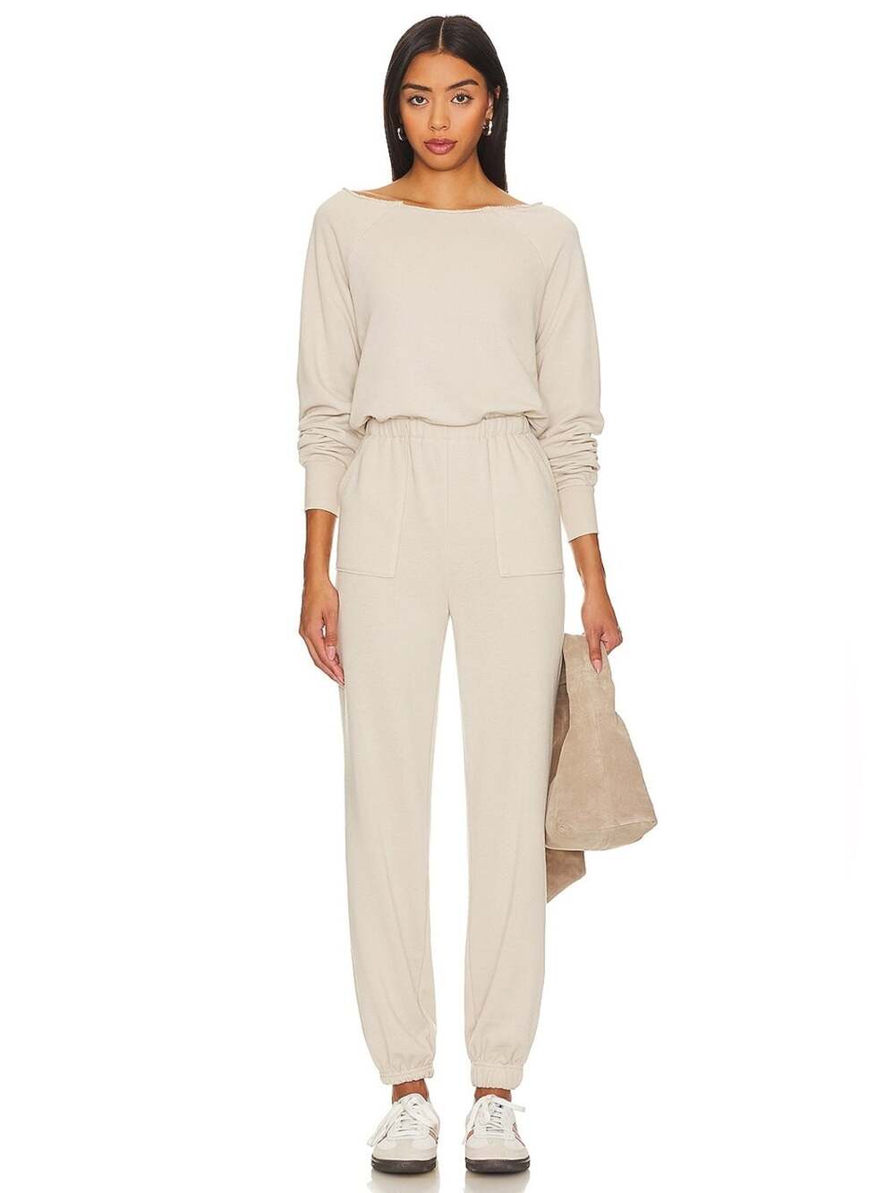 REVOLVE Lovers and Friends x Rachel Caddie Lounge Jumpsuit in Sandstone - Size L